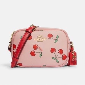 Mini Jamie Camera Bag With Heart Cherry Print